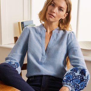 New w/ Tags - Chambray shirt with embroidery